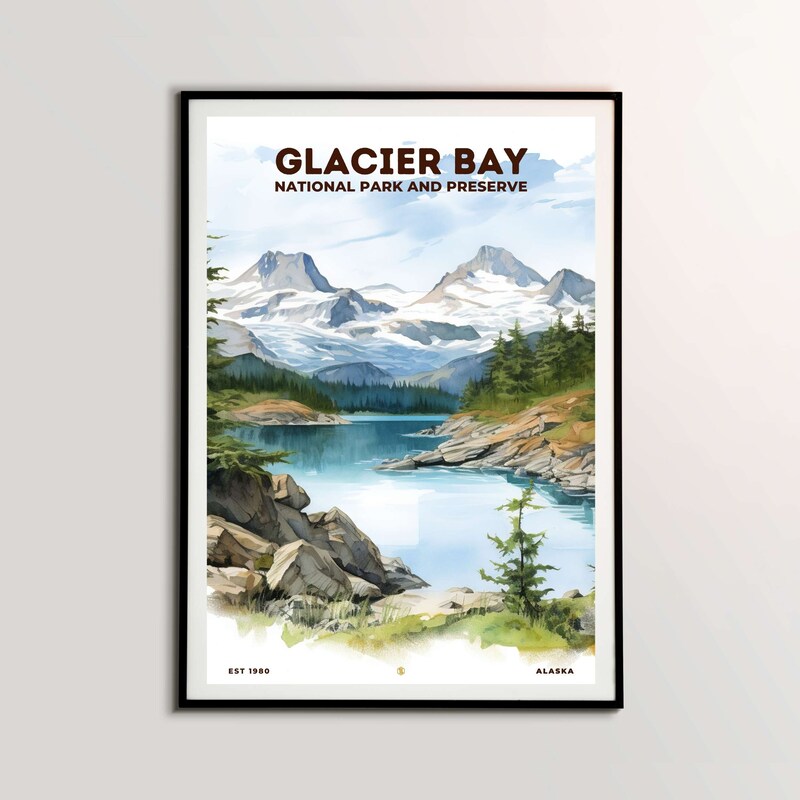 Glacier Bay National Park and Preserve Poster, Travel Art, Office Poster, Home Decor | S8
